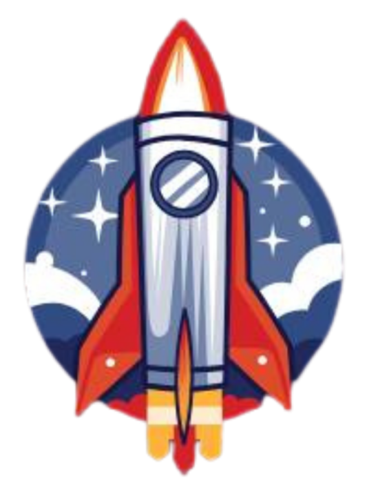 Exploration Theatre, LLC rocket logo symbolizing imagination and exploration.
