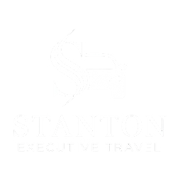 Logo for Stanton Executive Travel featuring stylized 'S' and a car icon with black background.