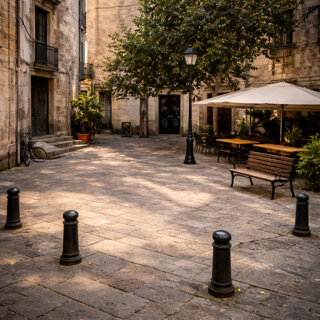 Small confined outdoor area with limited space for photography practice