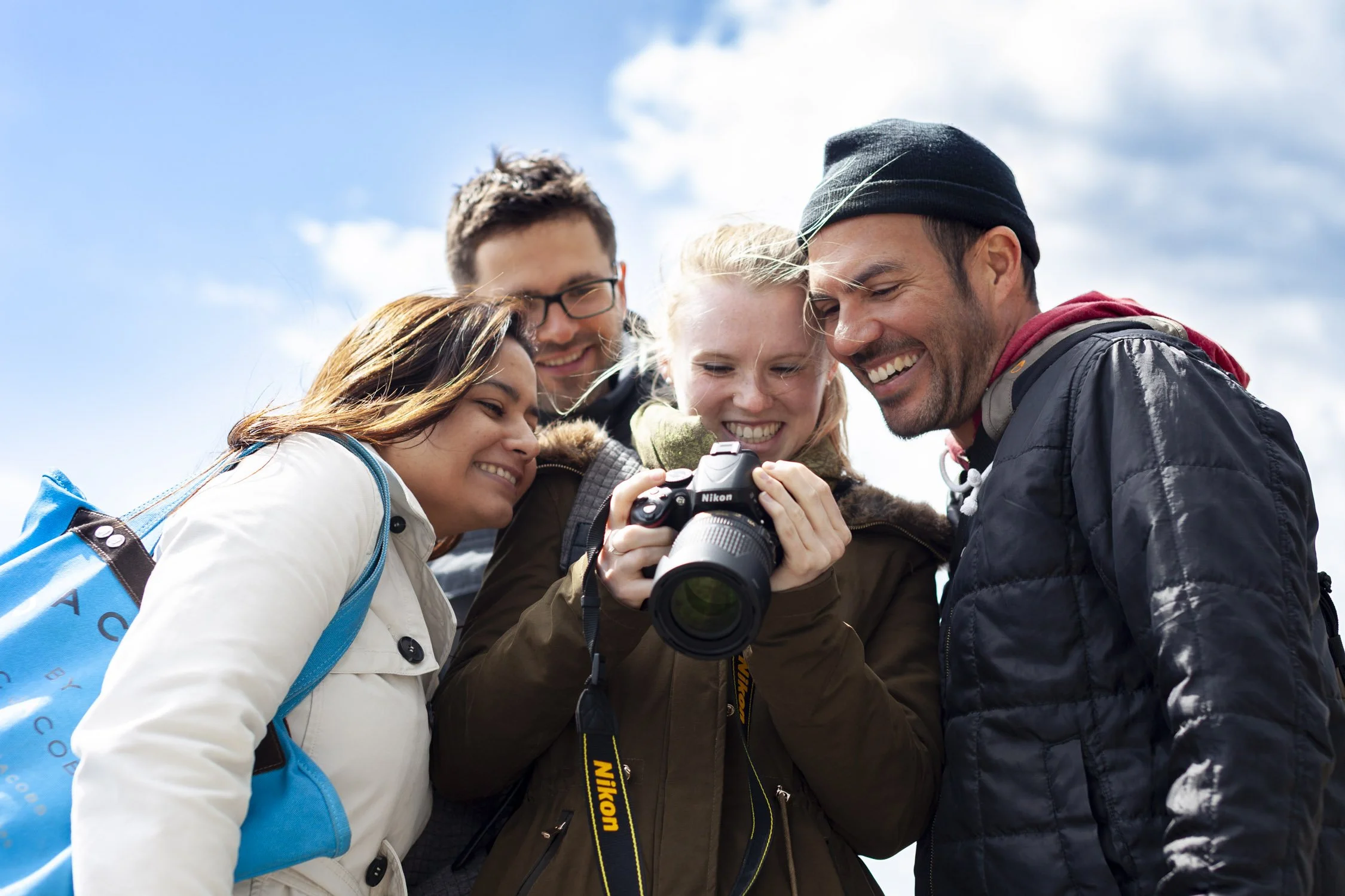 Reviewing images during photography workshop in Berlin