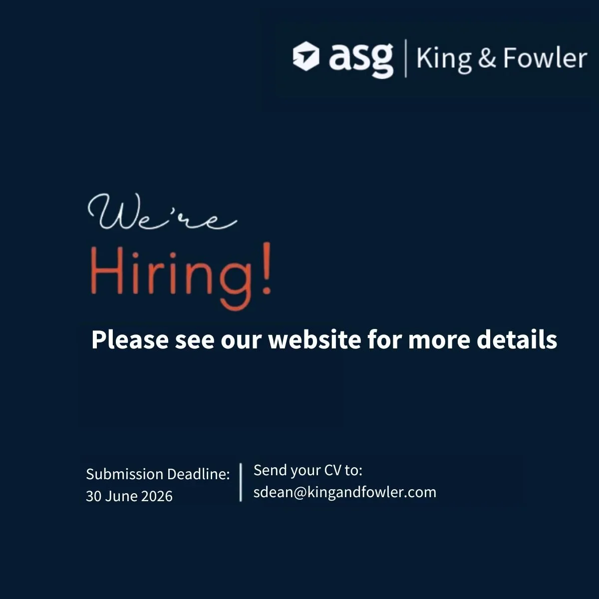 ASG King &amp; Fowler hiring as aerospace demand continues to grow