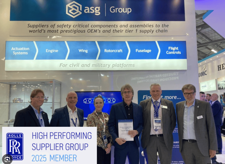 A group image of the ASG Aerospace team