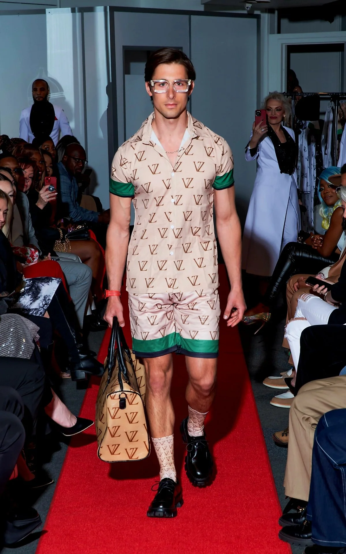 Designer VAVA ZADI Patterned Shirt and Shorts Set