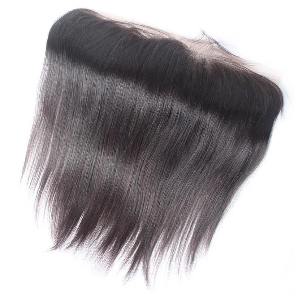 Close-up of straight, black hair extensions or wig with a smooth, shiny texture.