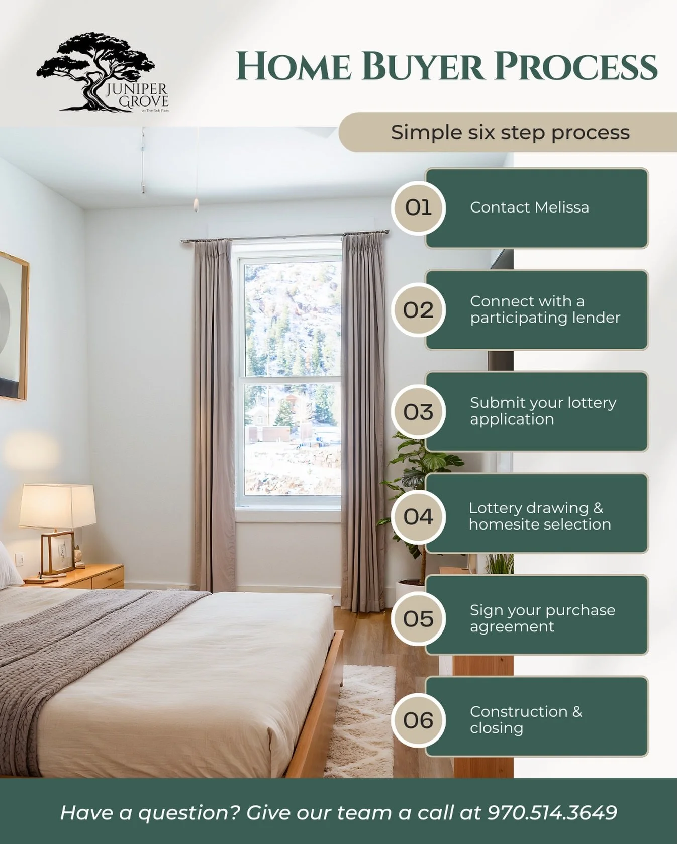 Building a community starts with a clear path home. If you have been wondering how our neighborhood housing program works, we have broken it down into a simple six step process.

From your very first introductory conversation to the final day you rec