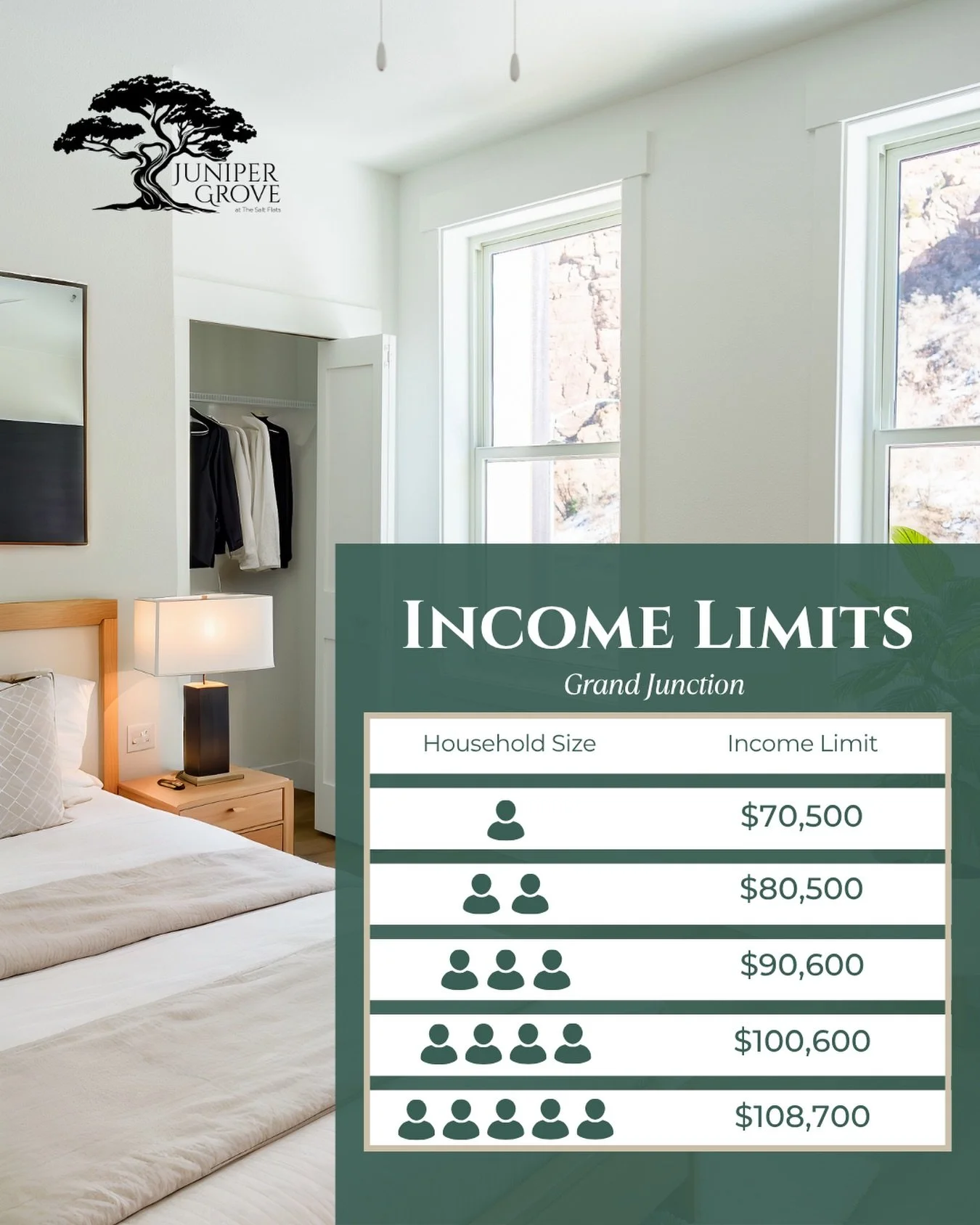 🔑Is this your new home? Check the income limits to find out!

We want to make sure you have all the information you need. To help you determine if you qualify for our community, please review the specific maximum income limits based on your househol