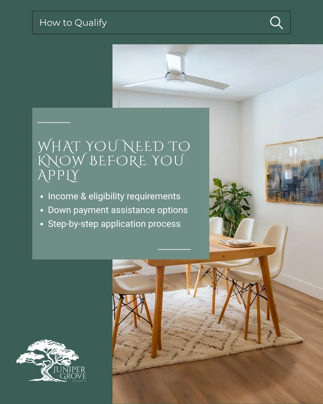 Thinking about homeownership but not sure where to start?

Understanding the qualification process is one of the first steps toward owning a home. Before you apply, it's important to learn about income and eligibility requirements, financing options,