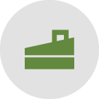 Icon representing Oliver Gravity Separators for density-based separation of dry, granular materials.