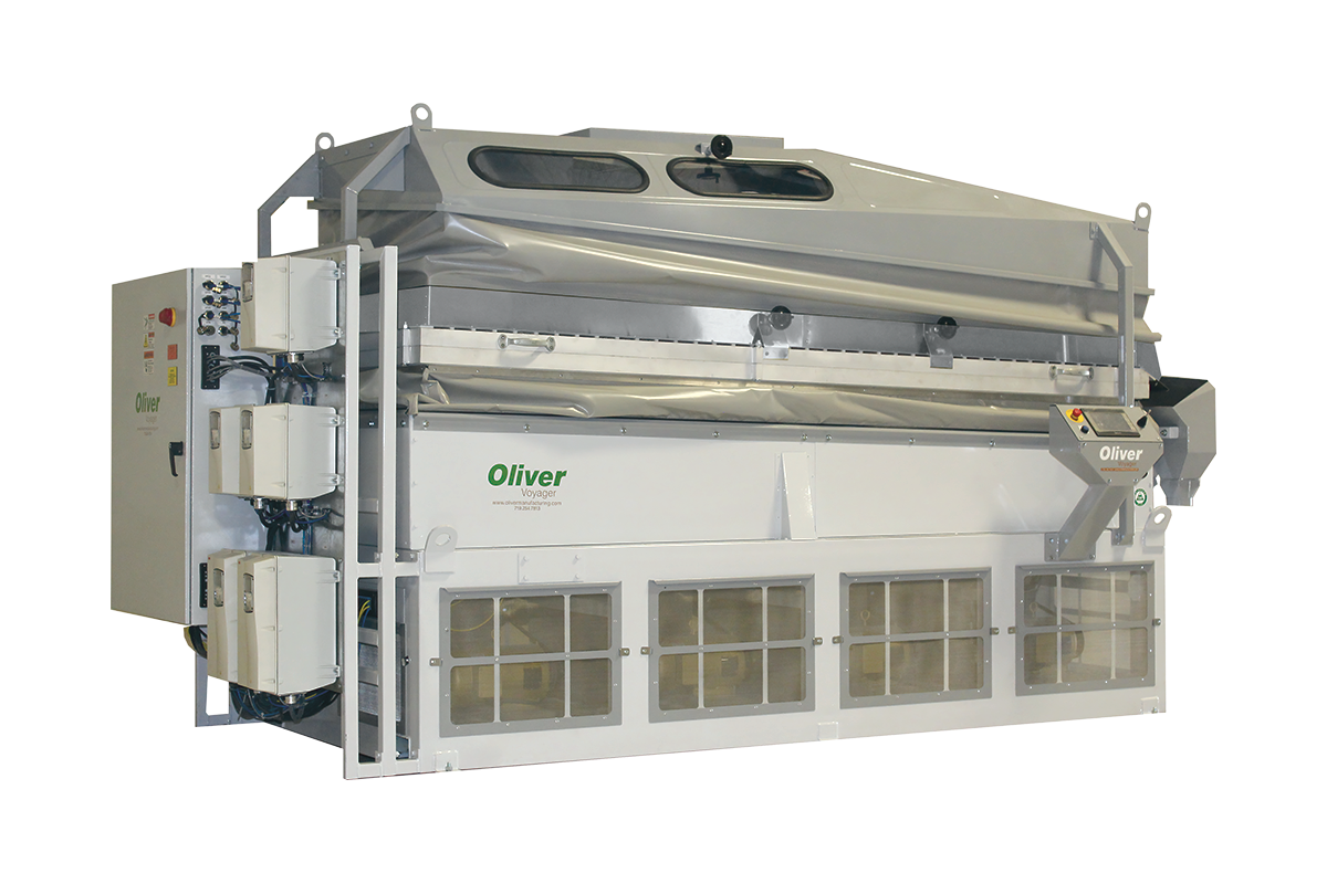 Gravity separator machine sorting grain by density on vibrating table