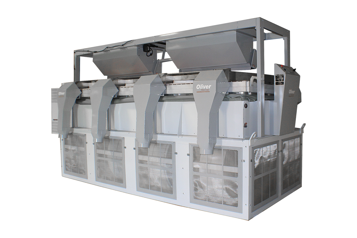 Industrial destoner machine removing stones and heavy debris from grain