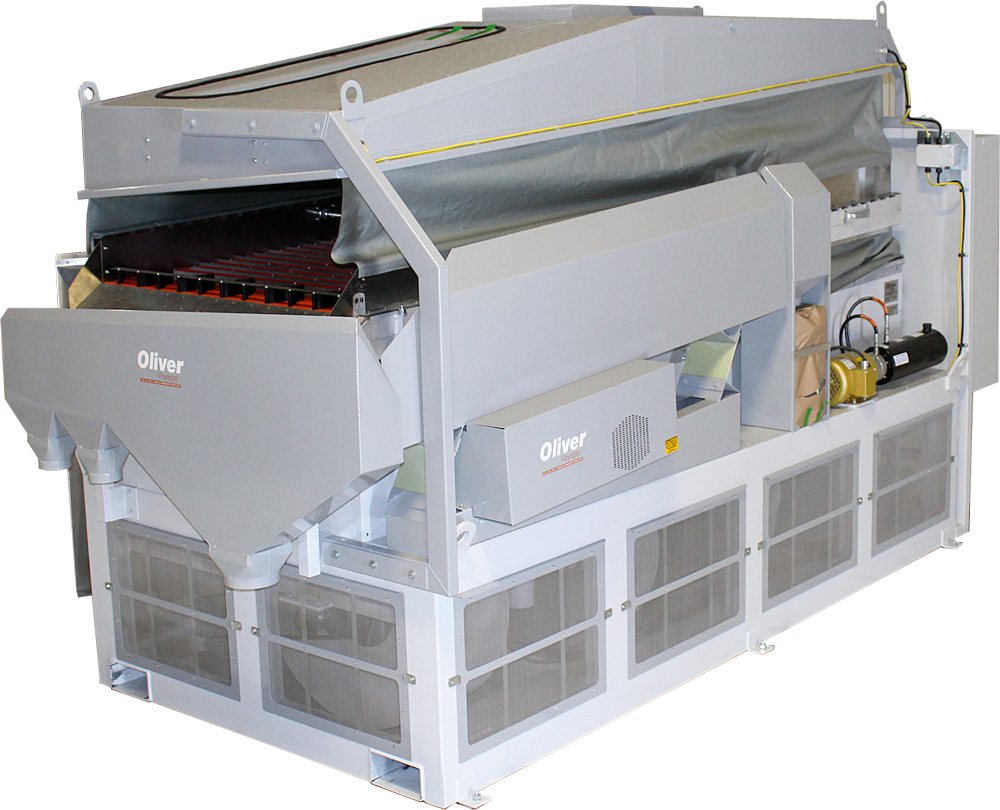 Oliver Voyager 1050 Gravity Separator used for accurate seed and grain separation in agricultural processing.