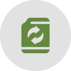 Recycle symbol on a green container
