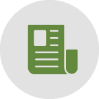 Icon of a newspaper with a green color scheme
