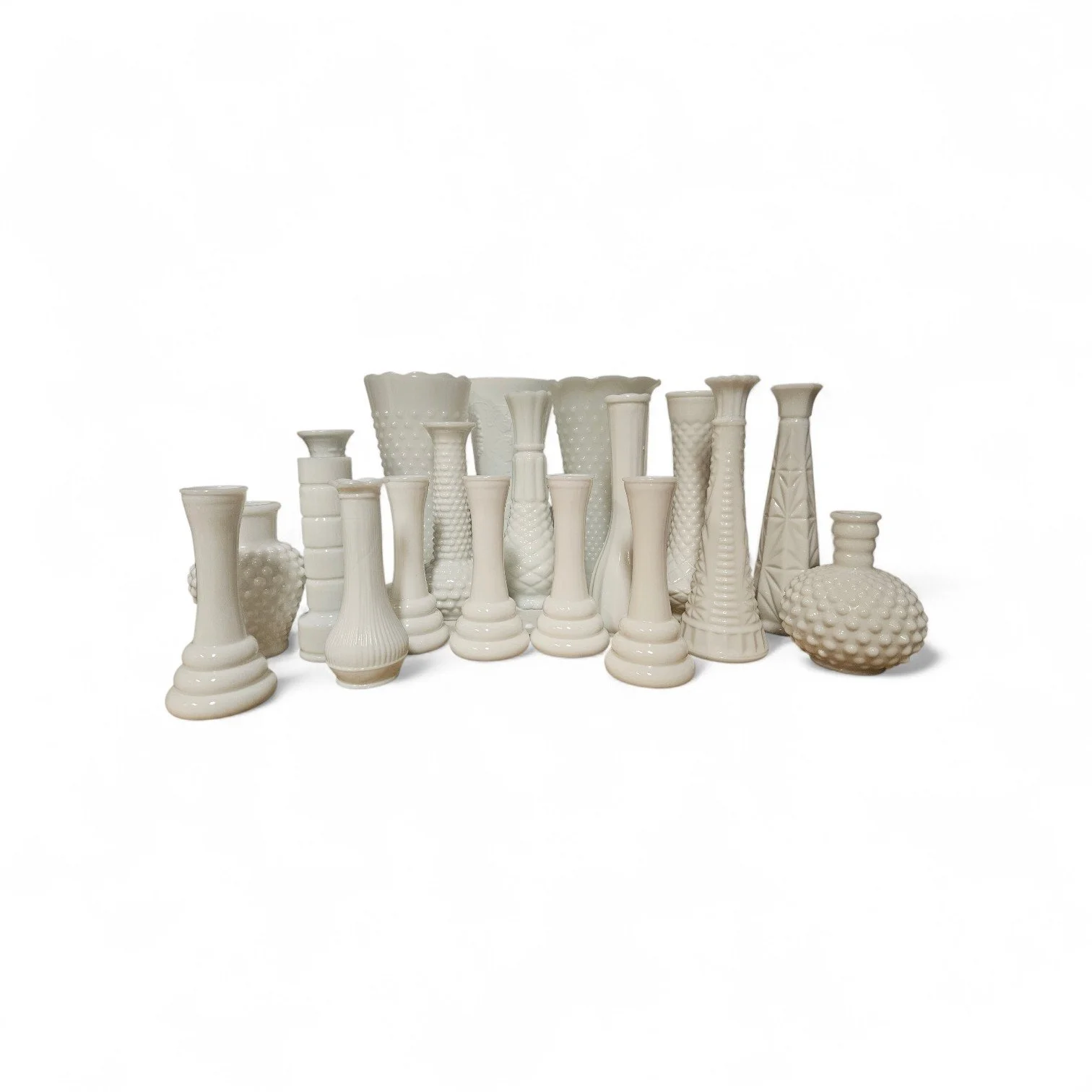 Moonlight Milk Glass Vase Collection