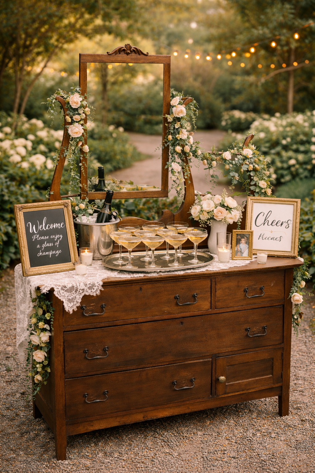 Willow Garden Champagne Toast Station