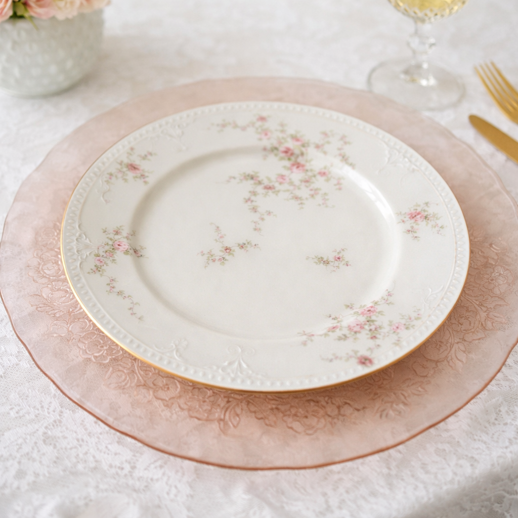Rose Moon Rosaline Glass Charger Plates