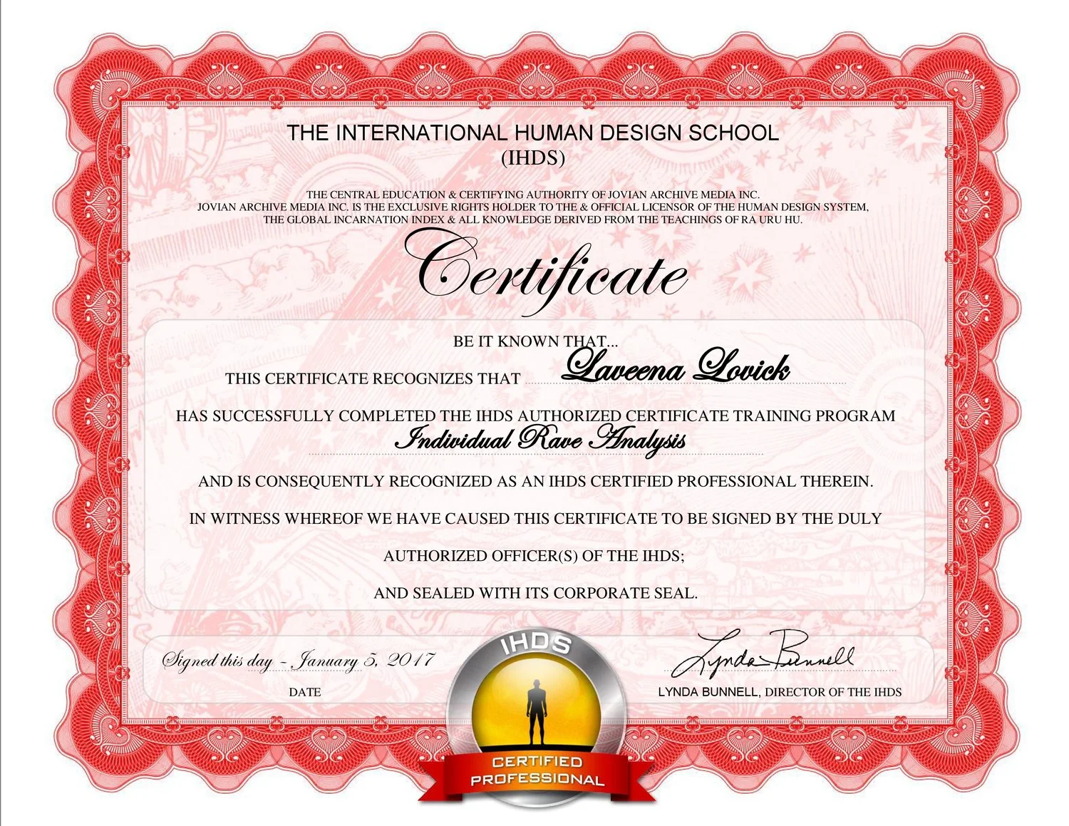 Human Design Certified Analyst Laveena Lovick (now Archers)