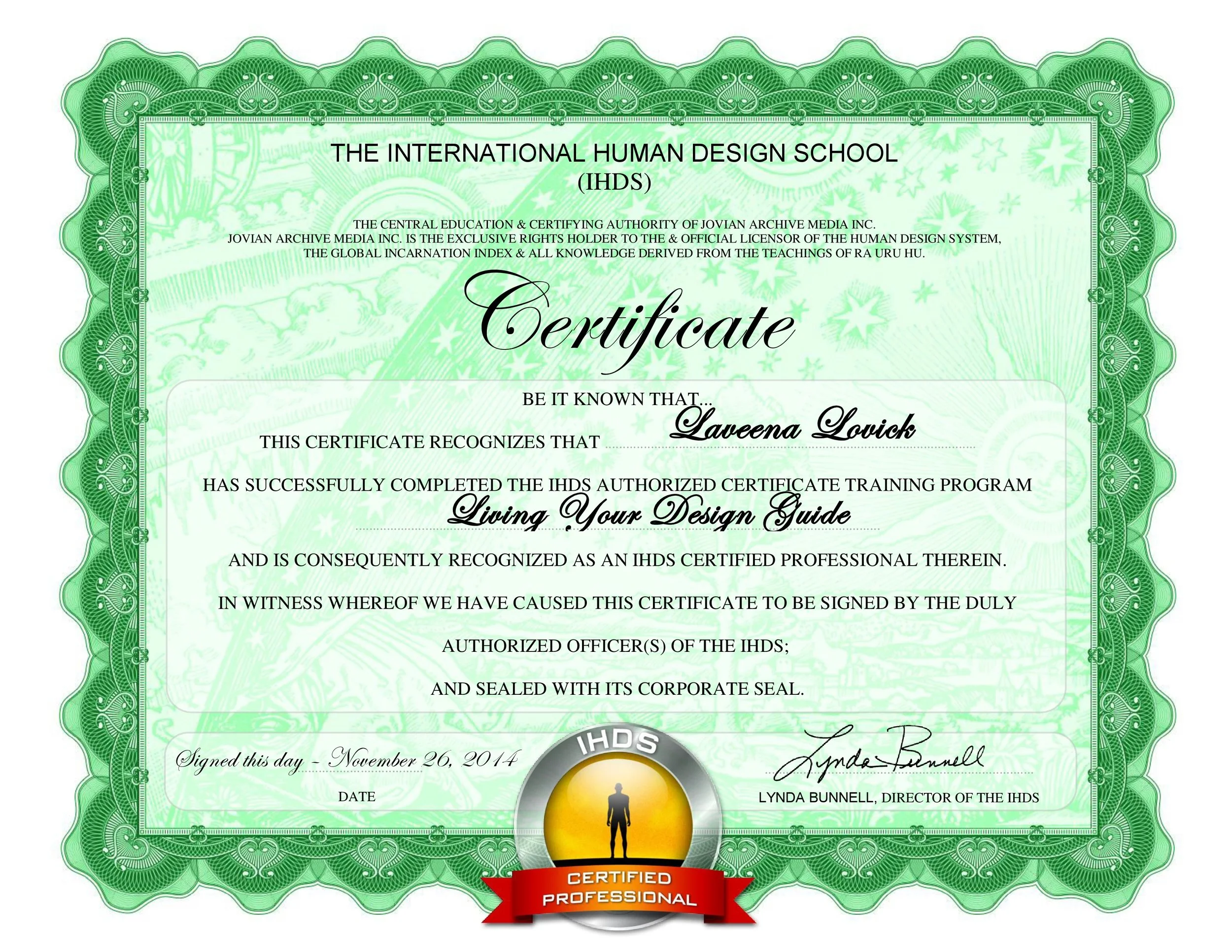 Laveena Lovick Living Your Design Guide Certification