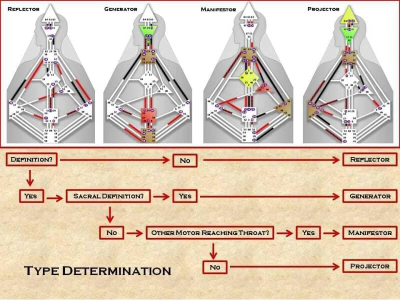 Discovered this handy graph on Facebook! Thanks to Mark Germain for creating - Human Design Aura Type Chart Determination