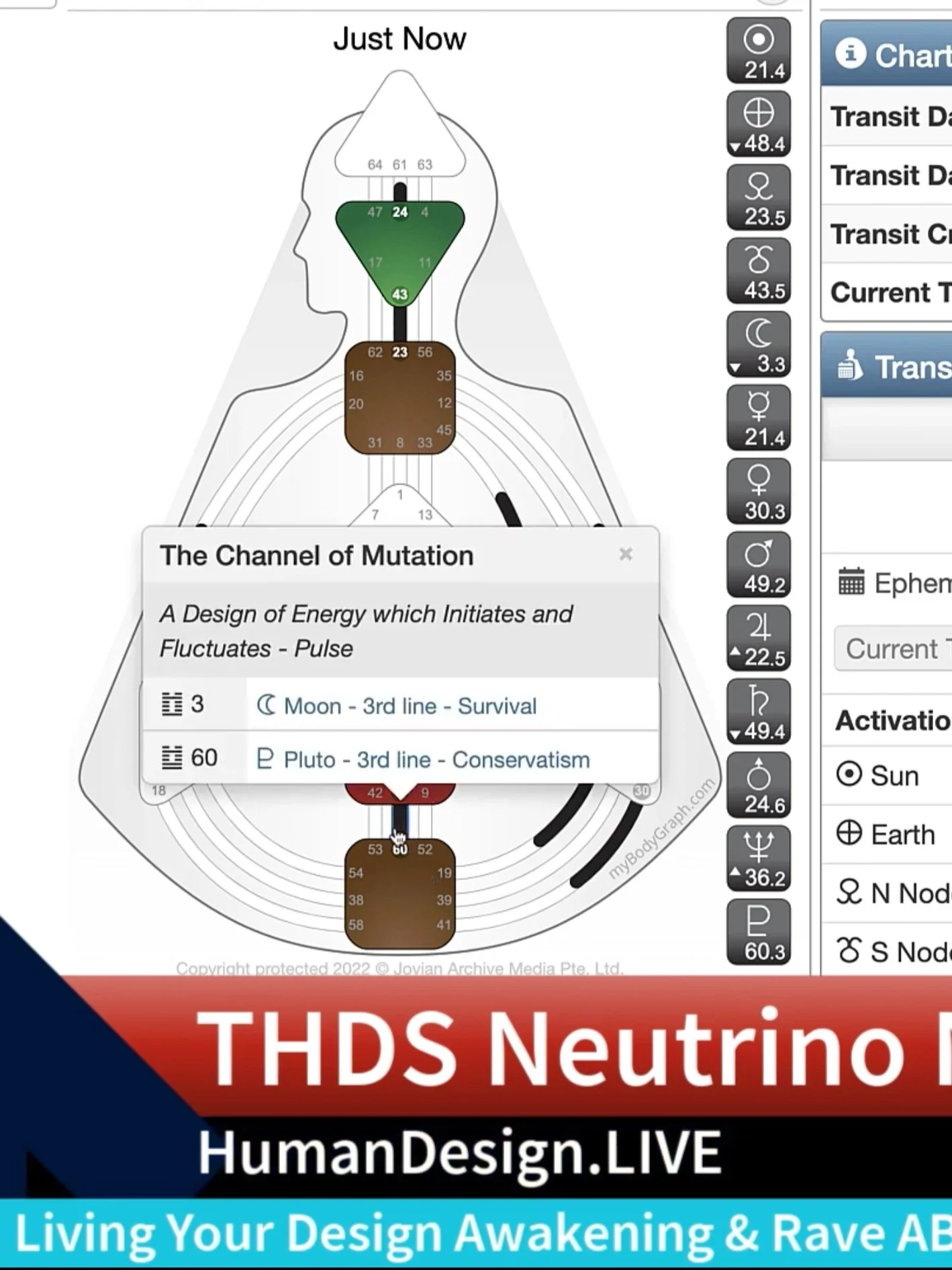 Human Design Transit Watch:  Sun Gate 21 Line 4 and Earth Detriment 48 Line 4