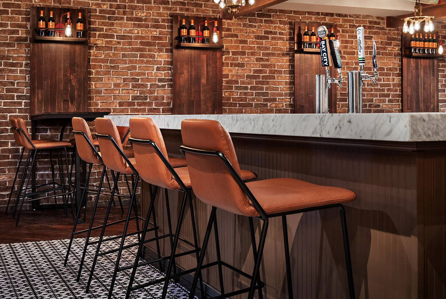 Details of bar stools and a bar design