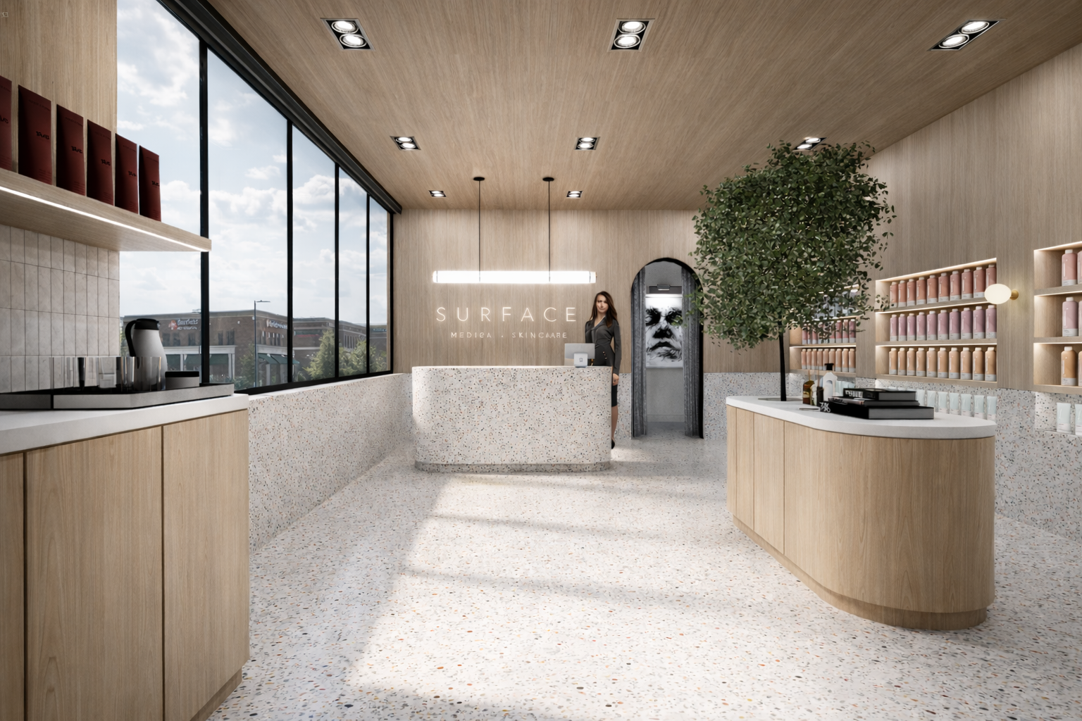 Retail lobby of a contemporary MedSpa 