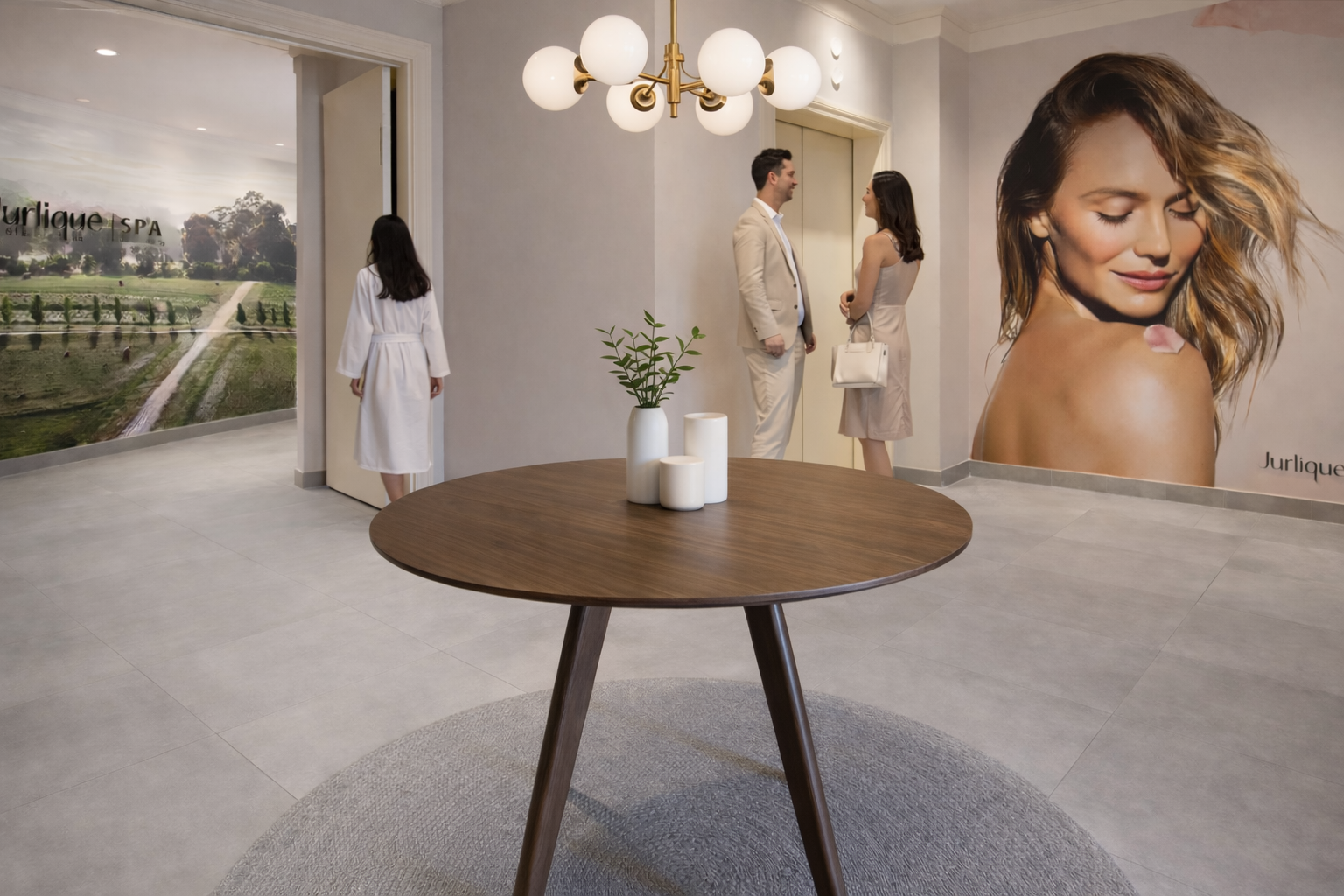 The entrance to the Jurlique Spa at InterContinental Hotel elevator landing