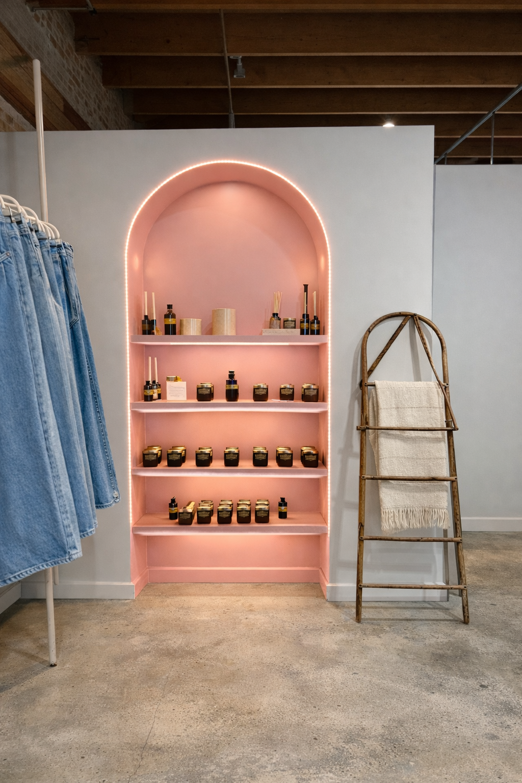 Illuminated display alcoves.