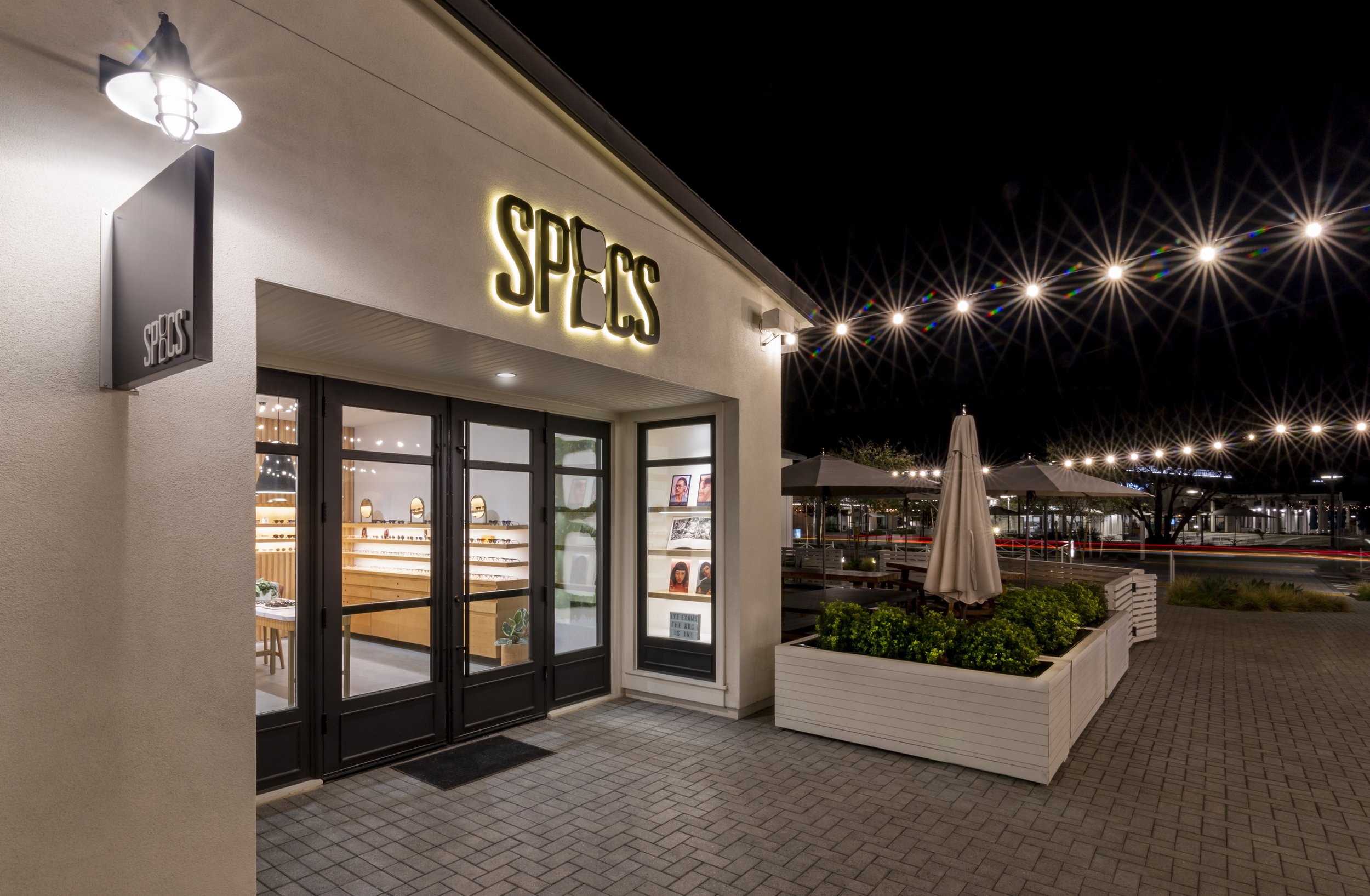 Exterior of a luxury optical store and optometrist office.