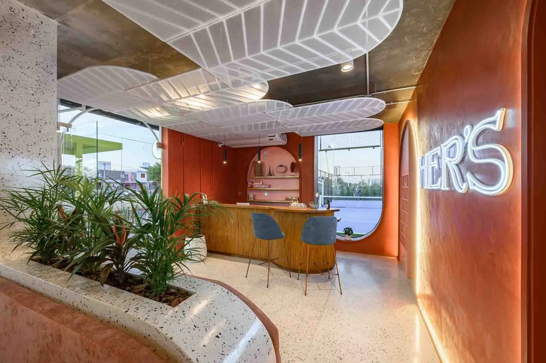 Reception desk at a vibrant Med Spa in Argentina