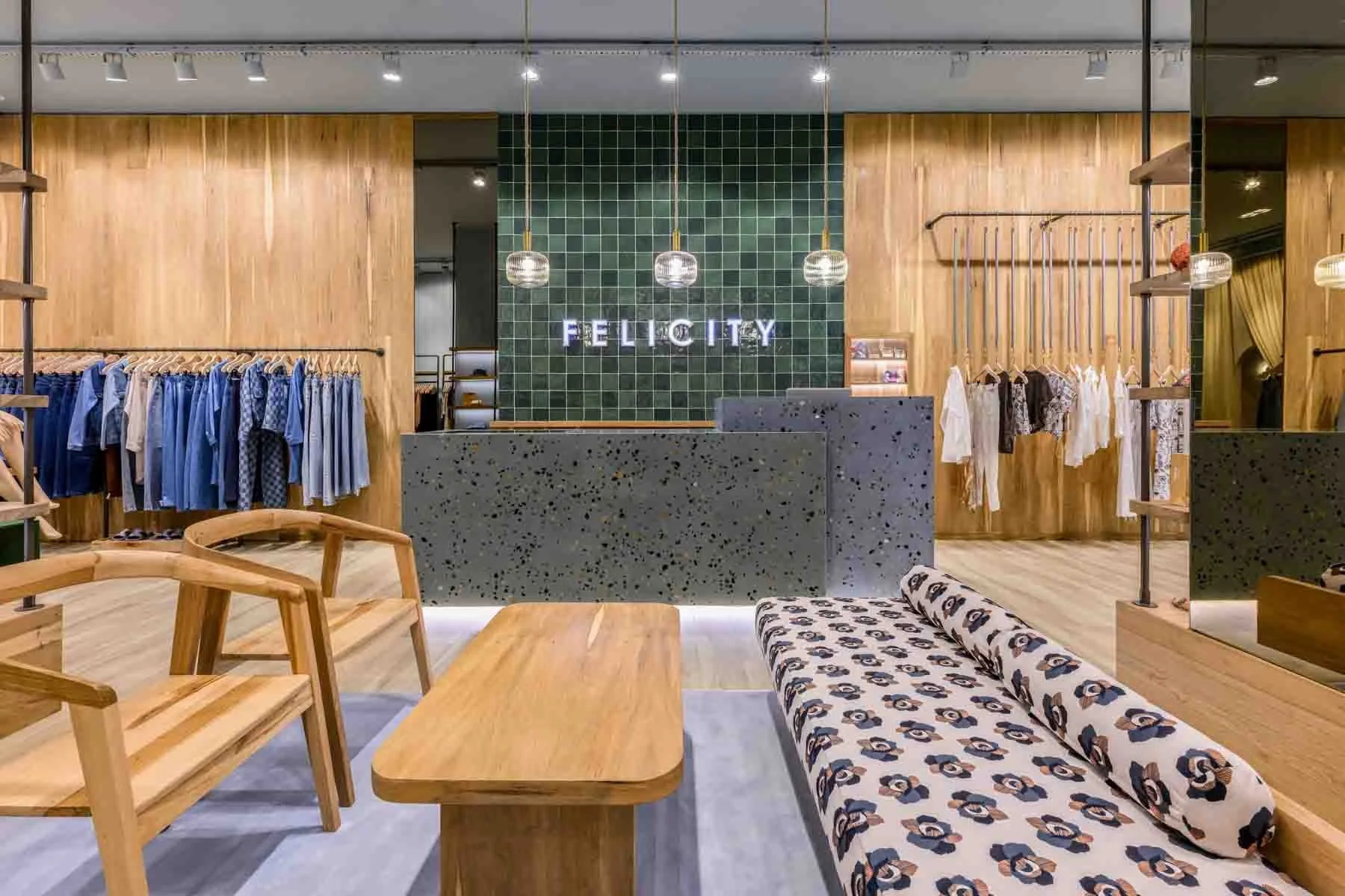 A contemporary women's apparel store.