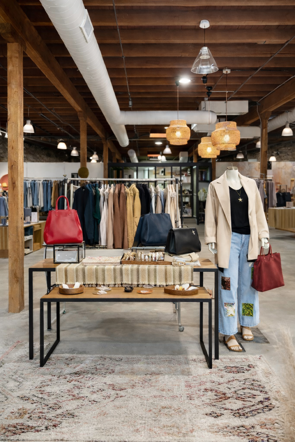 Retail display nesting tables and mannequin 