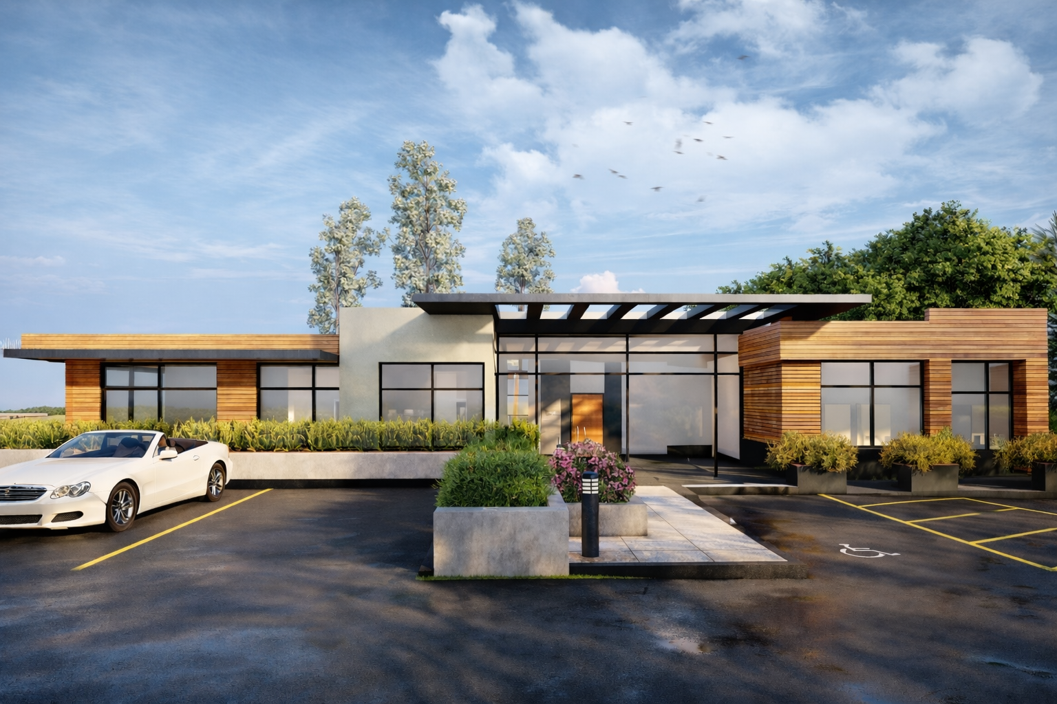 Modern California Architecture for a hospitlaity inspired Med Spa.