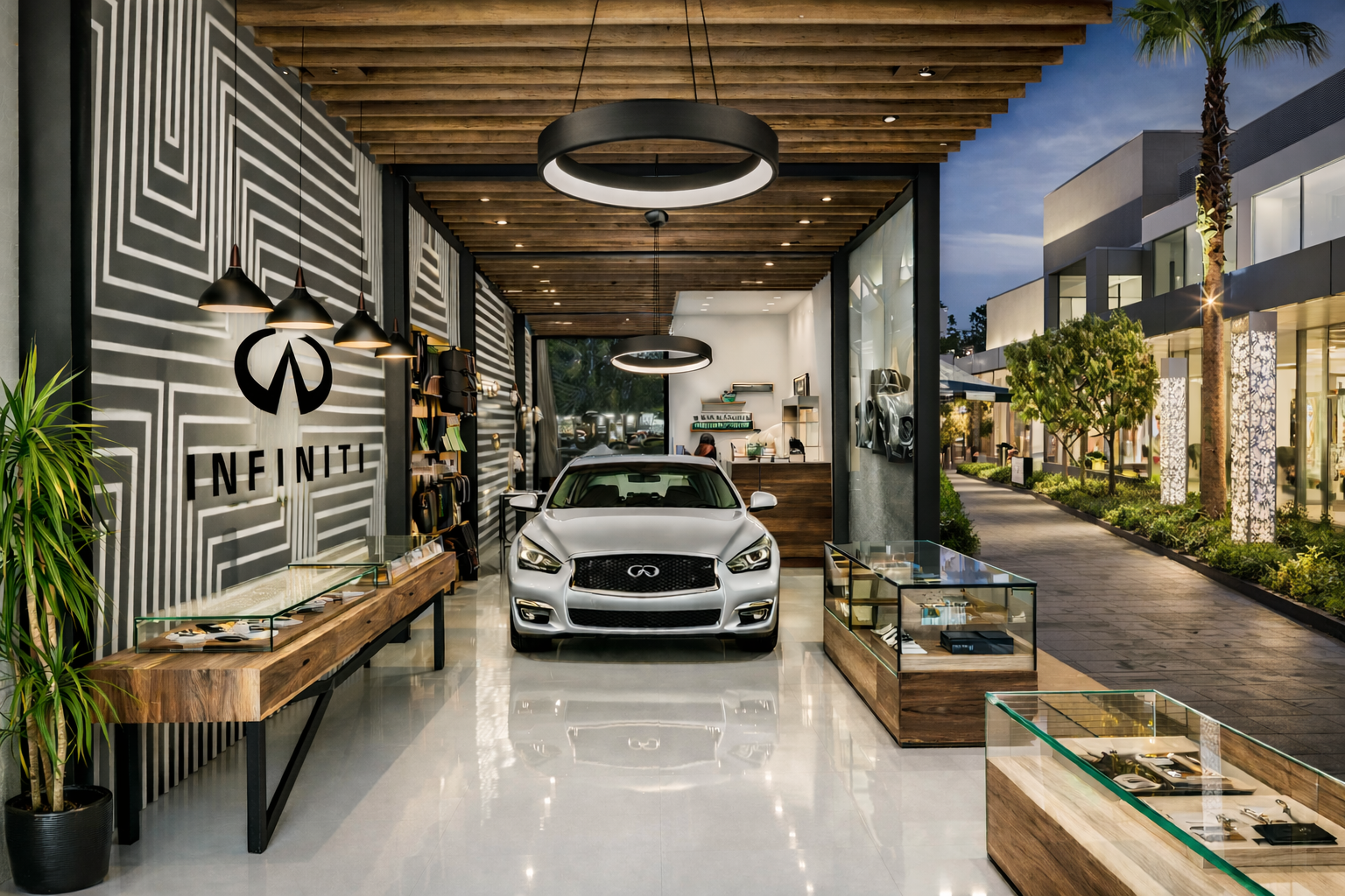 Experiential Infiniti mall showroom.
