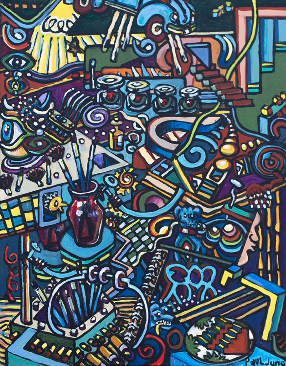 I-Spy Flickering Sketches |
22×28” Acrylic Painting on canvas, 2018 |