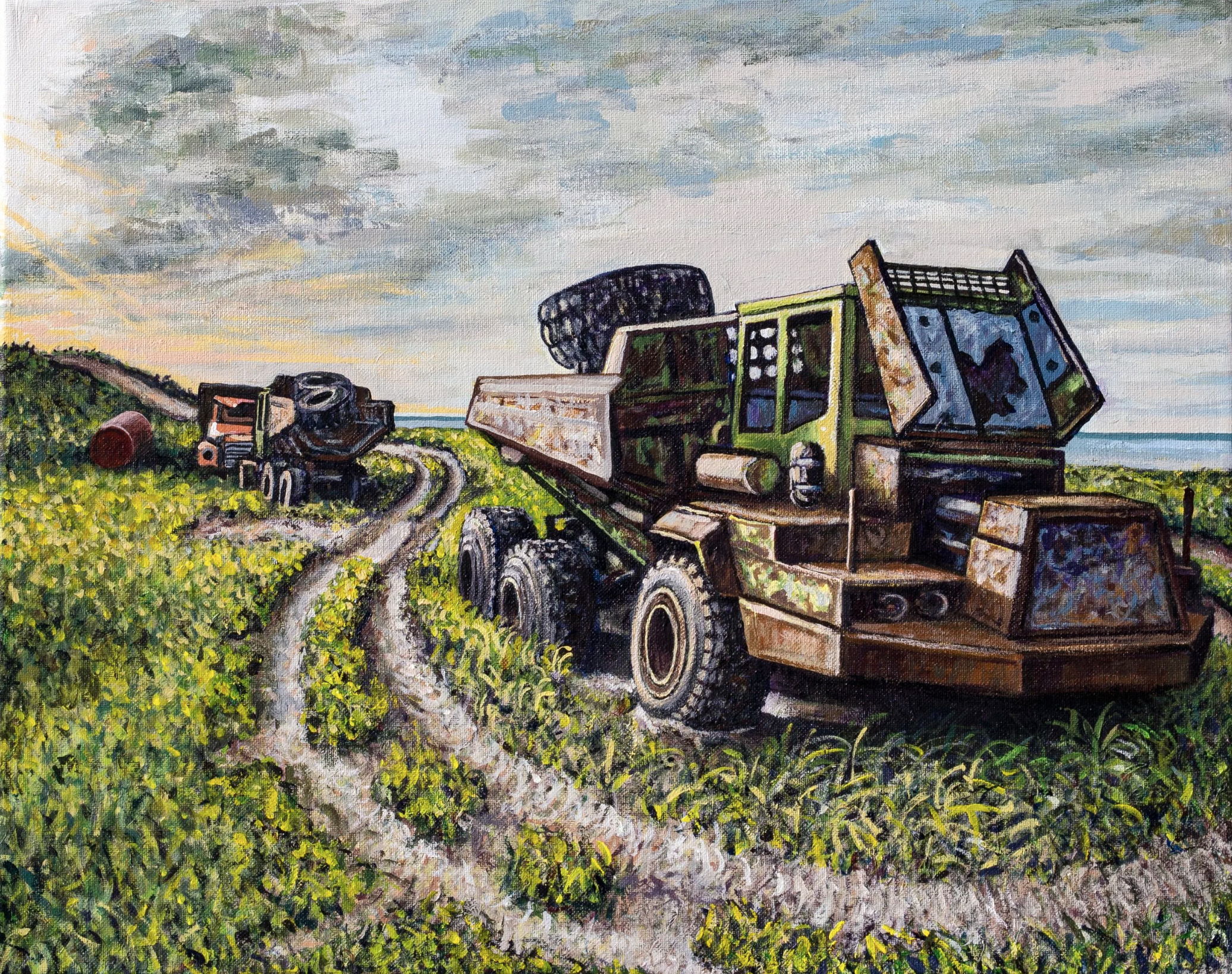 Three Abandoned Trucks
| 16×20” Acrylic Painting on canvas, 2021 |