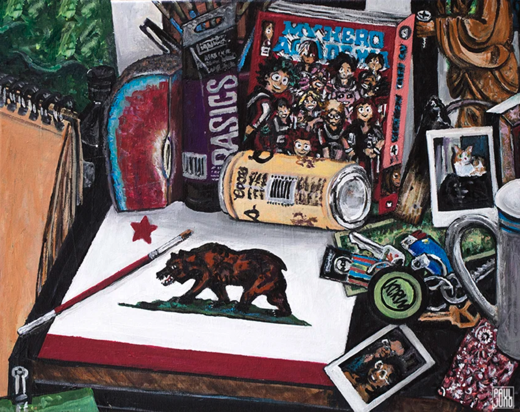 Corner of Desk |
16×20” Acrylic Painting on canvas, 2018 |