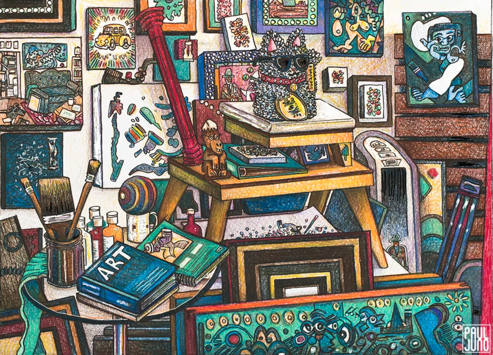 Art Studio Study |
18×24” color pencil and ink on paper, 2016 |