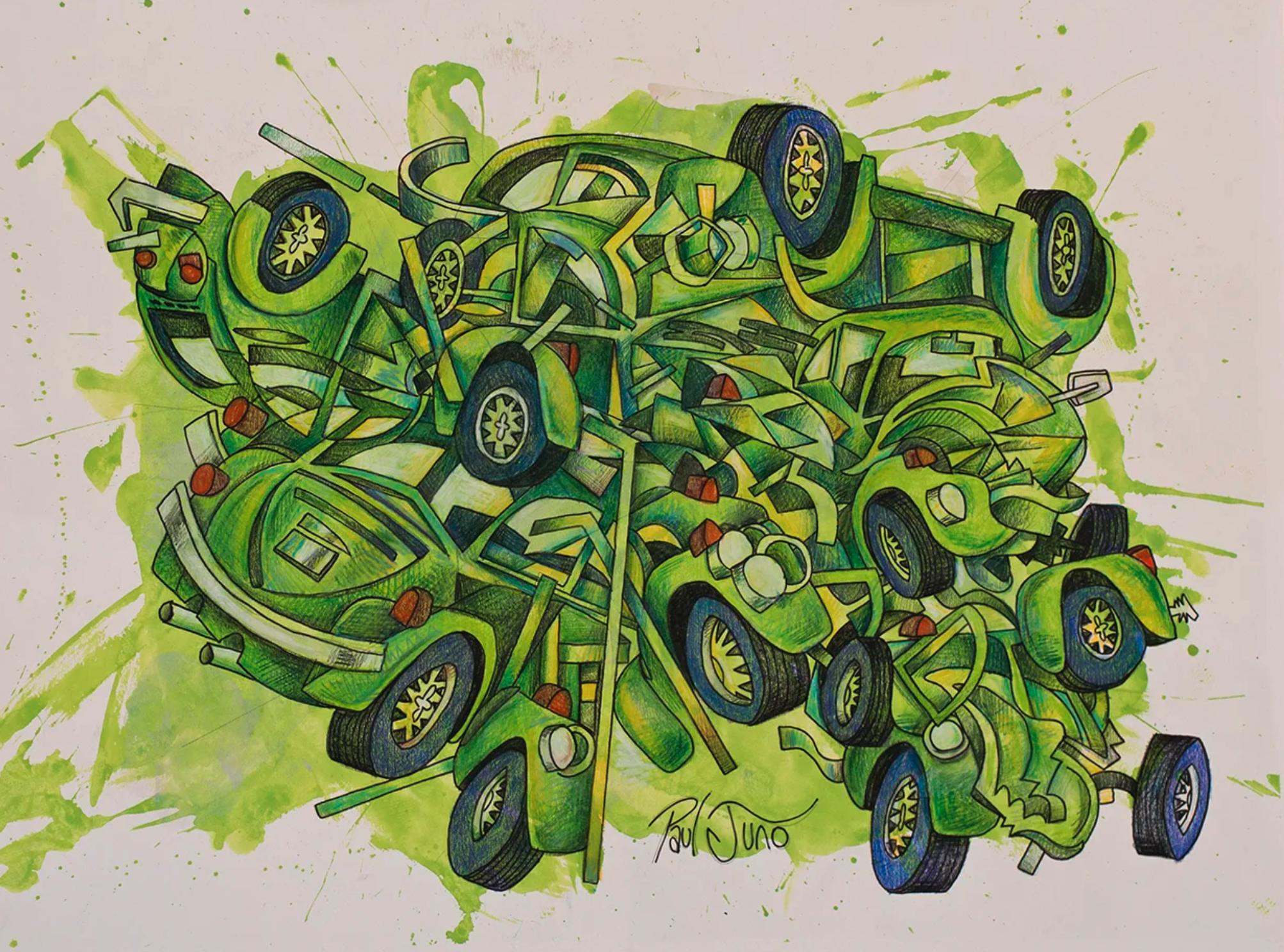 Krash, Green Version |
18×24” watercolor and ink on paper, 2016 |