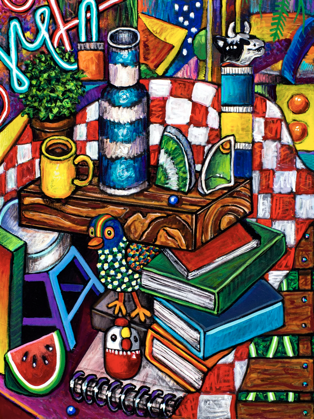 Still Life With Two Blueberries
| 36×48” Acrylic Painting on canvas, 2023 |
