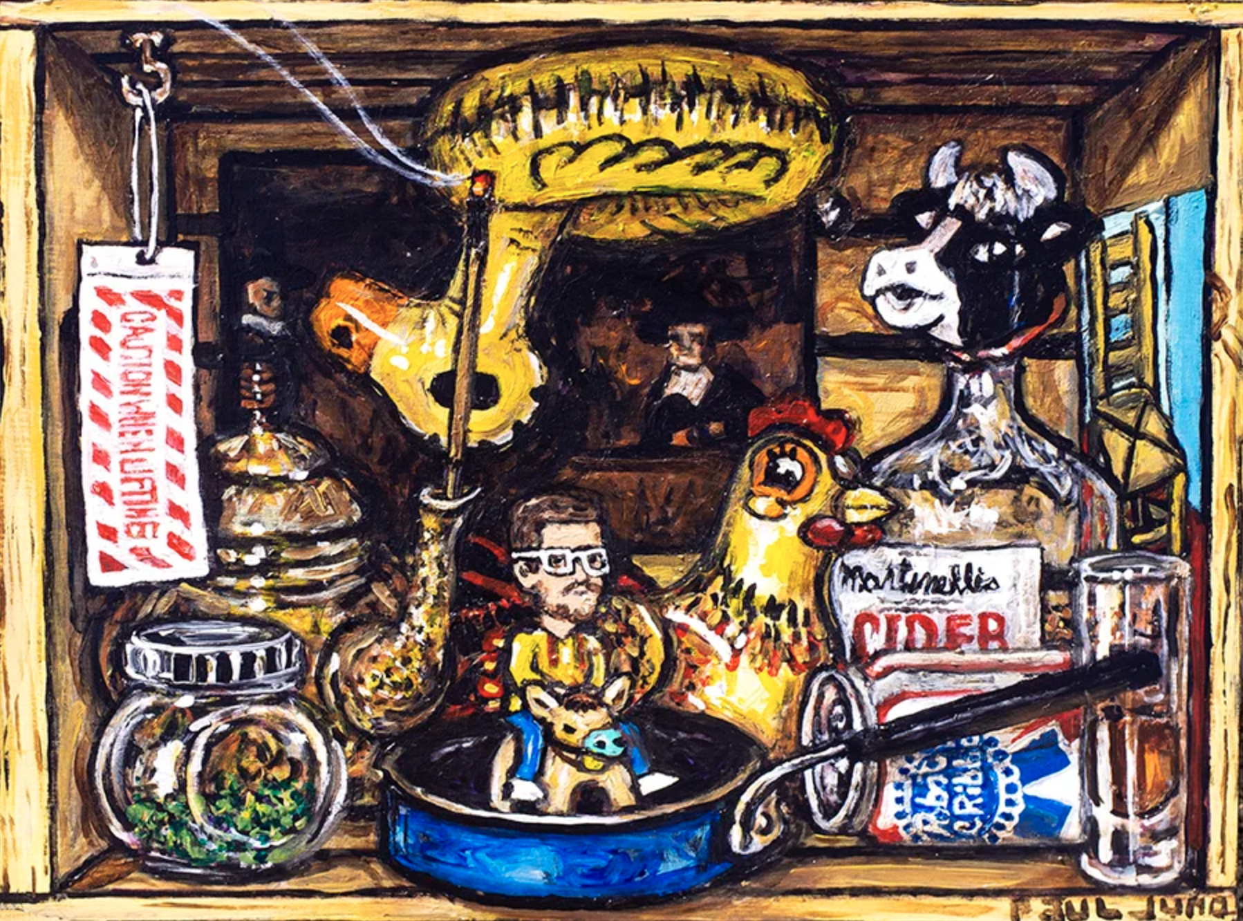 Fragile: Caution When Lifting | 
12×16” Acrylic Painting on wood panel, 2019 |