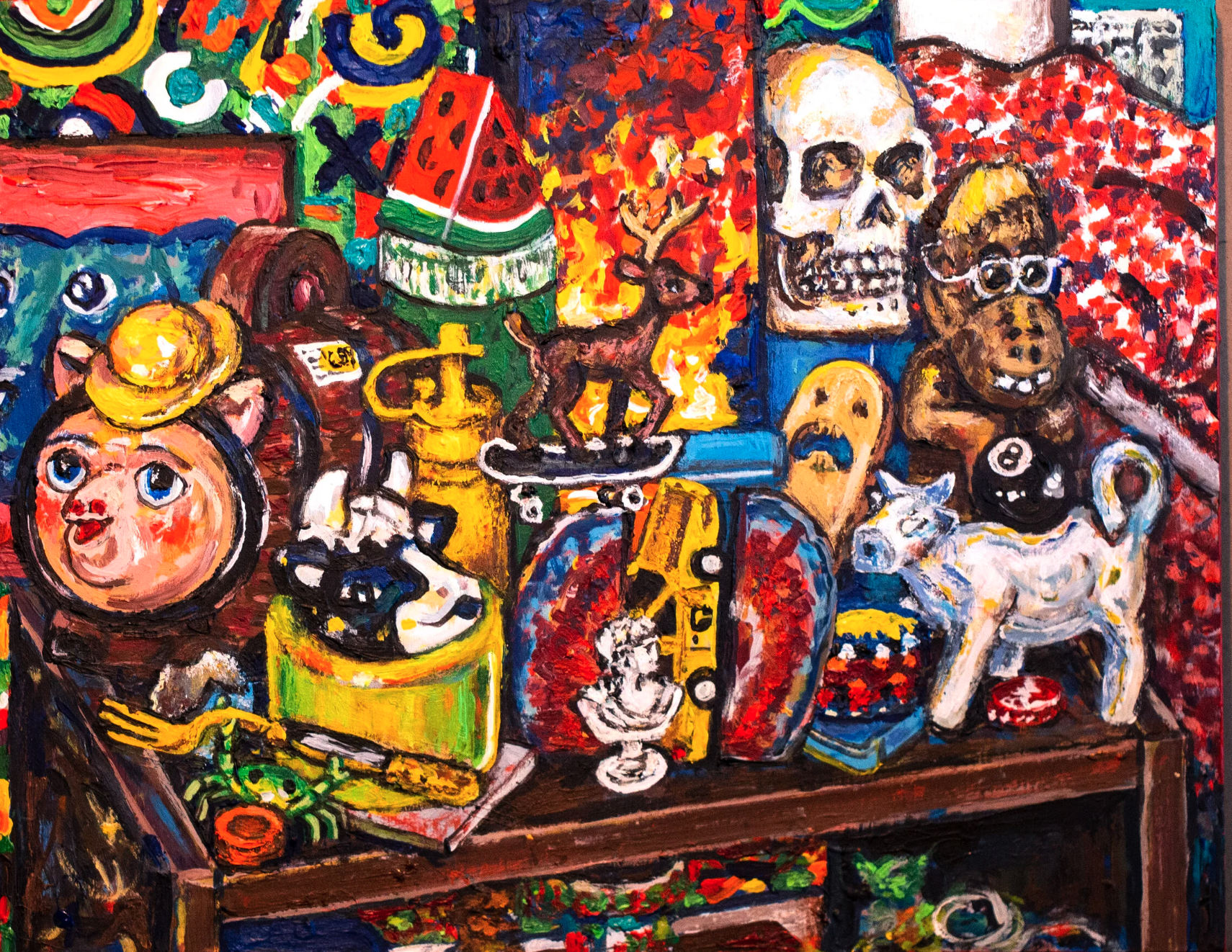 My World's on Fire, How 'Bout yours? |
11×14” Acrylic Painting on wood panel, 2020 |