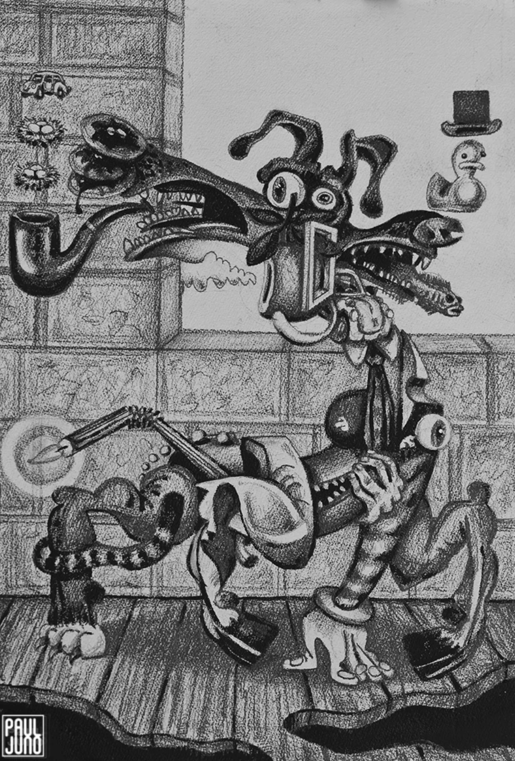 Treacherous Images |
18×24” Graphite and ink on paper, 2016 |