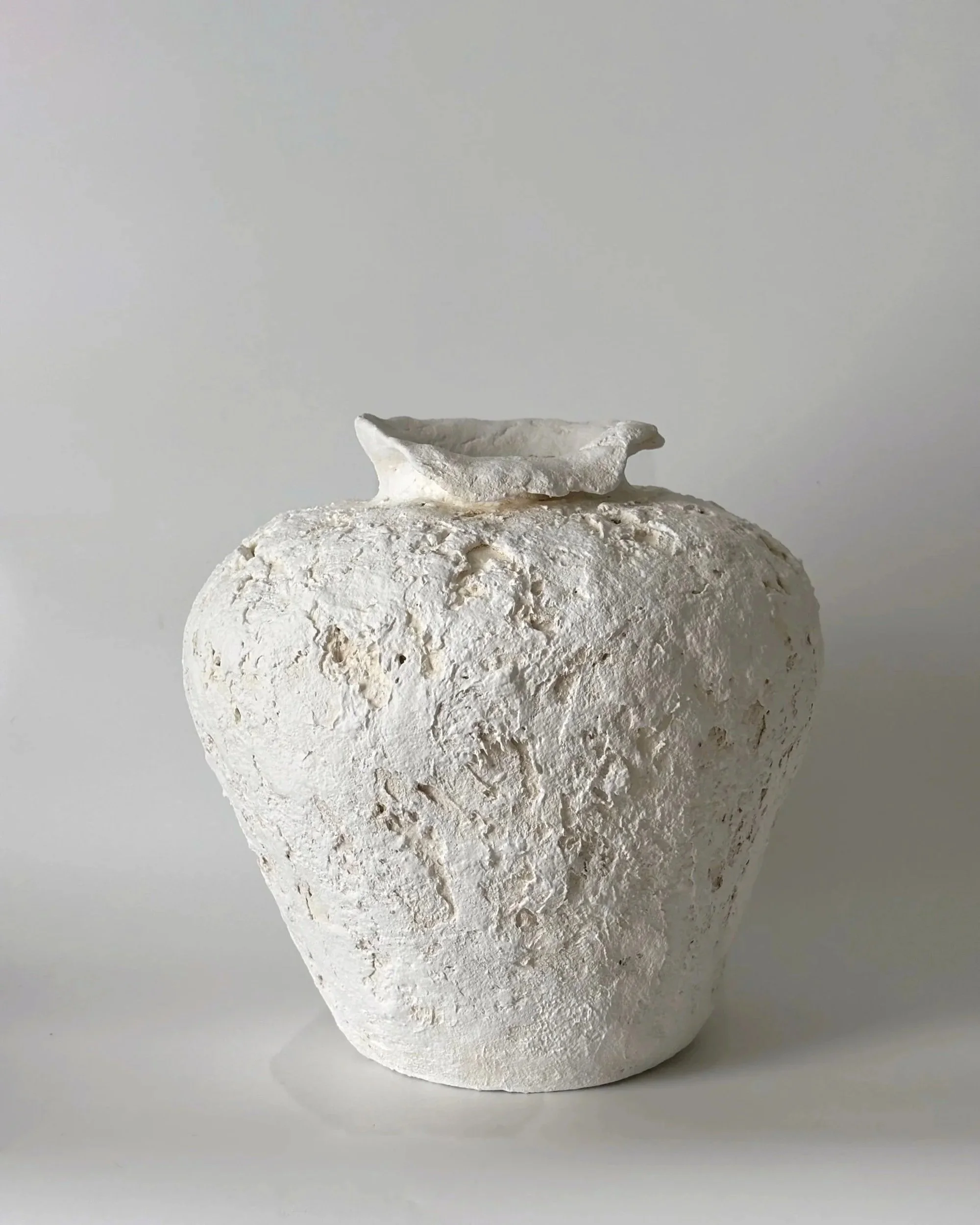 Vessel N.102, handmade paper clay vessel, another angle. Papier Atelier London