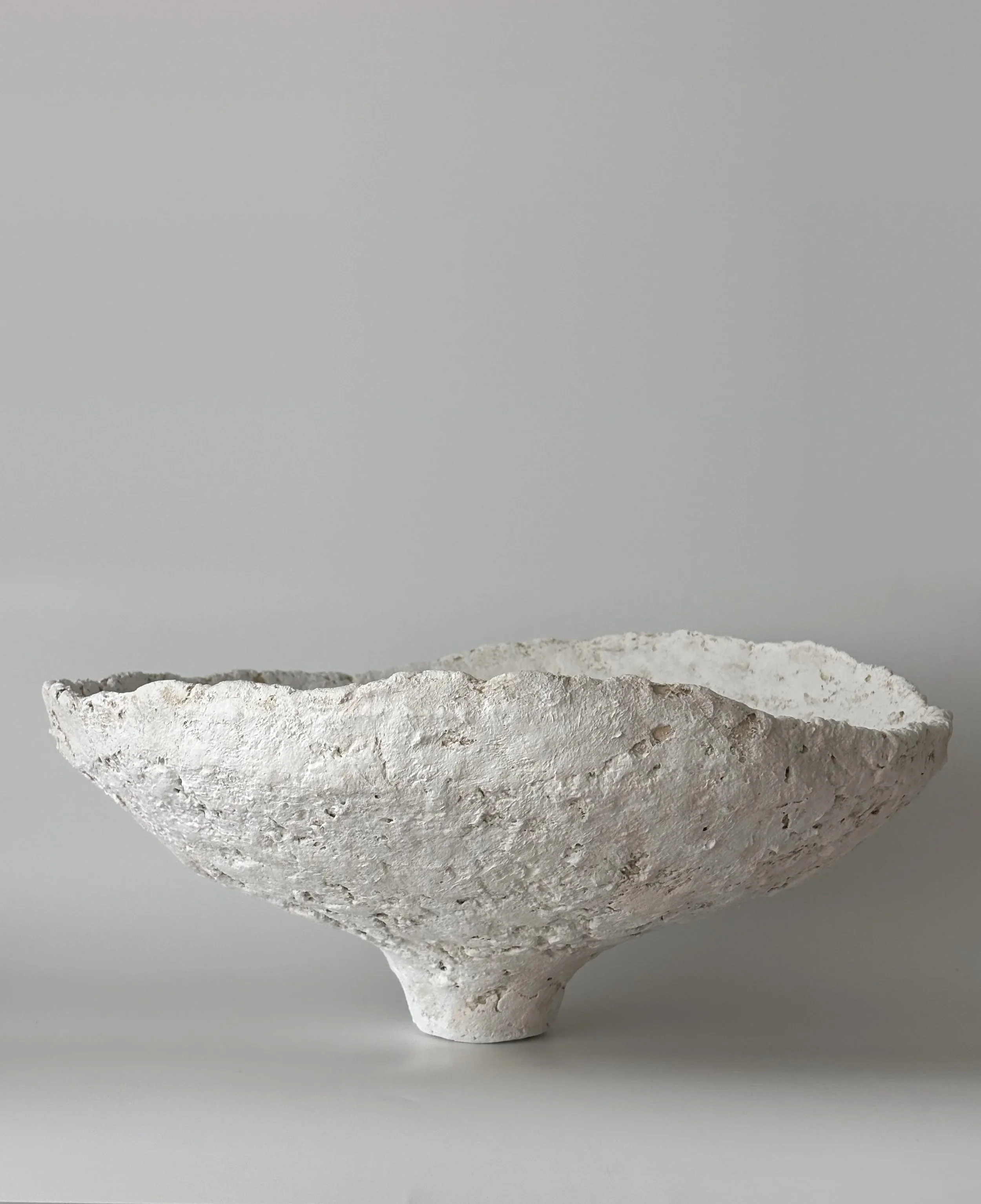 Wide Bowl N.32, handmade paper clay bowl, another angle. Papier Atelier London