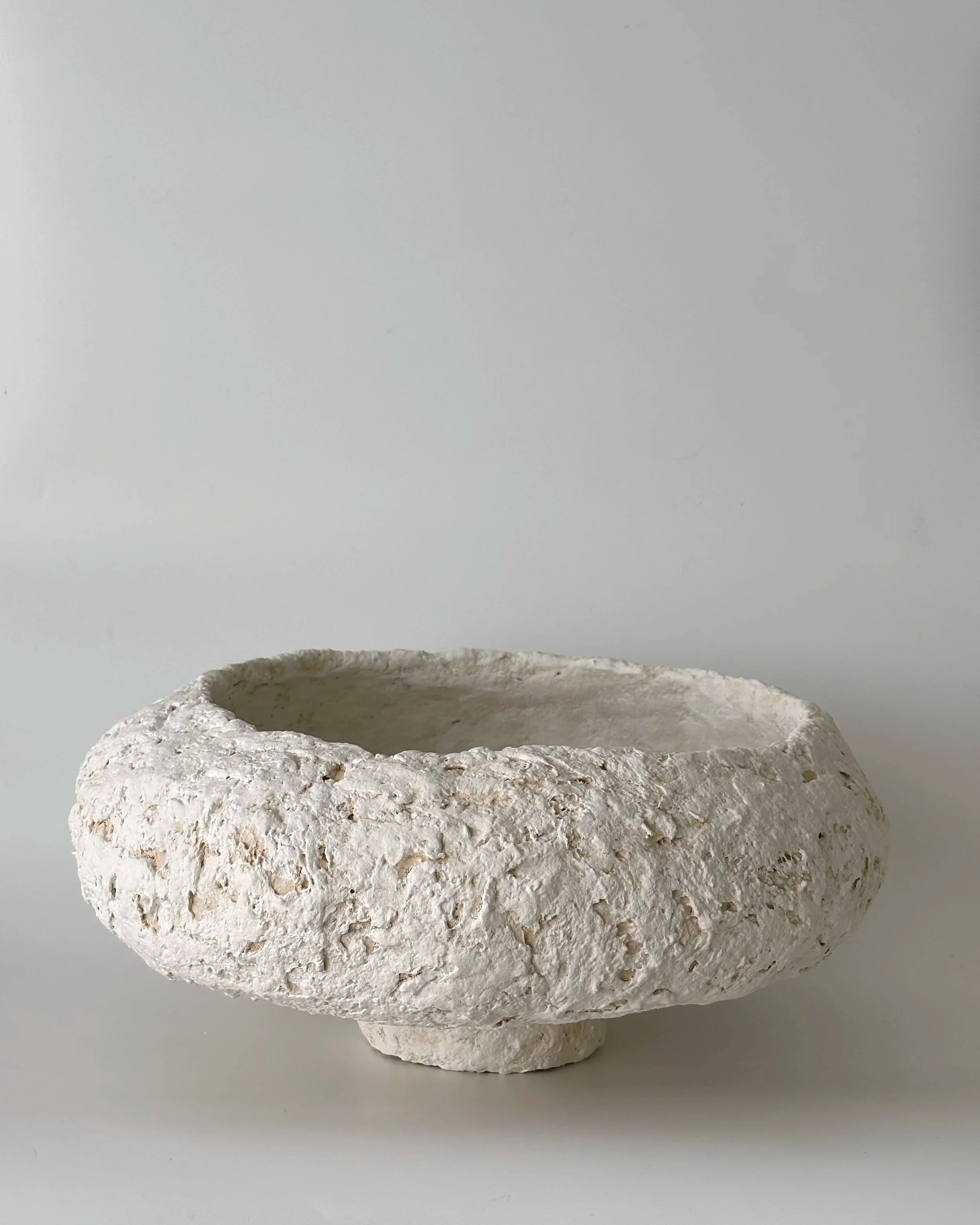 Textured Bowl N.37, handmade paper clay bowl, another angle. Papier Atelier London