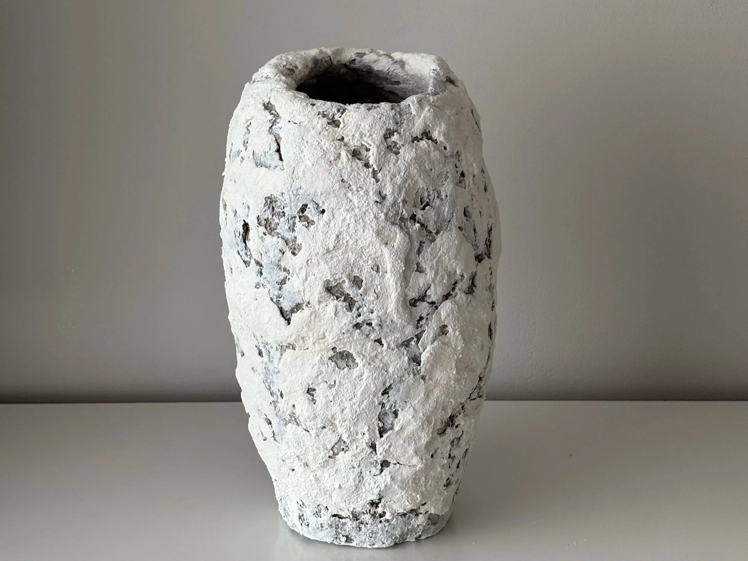 Textured  White Vase N.41