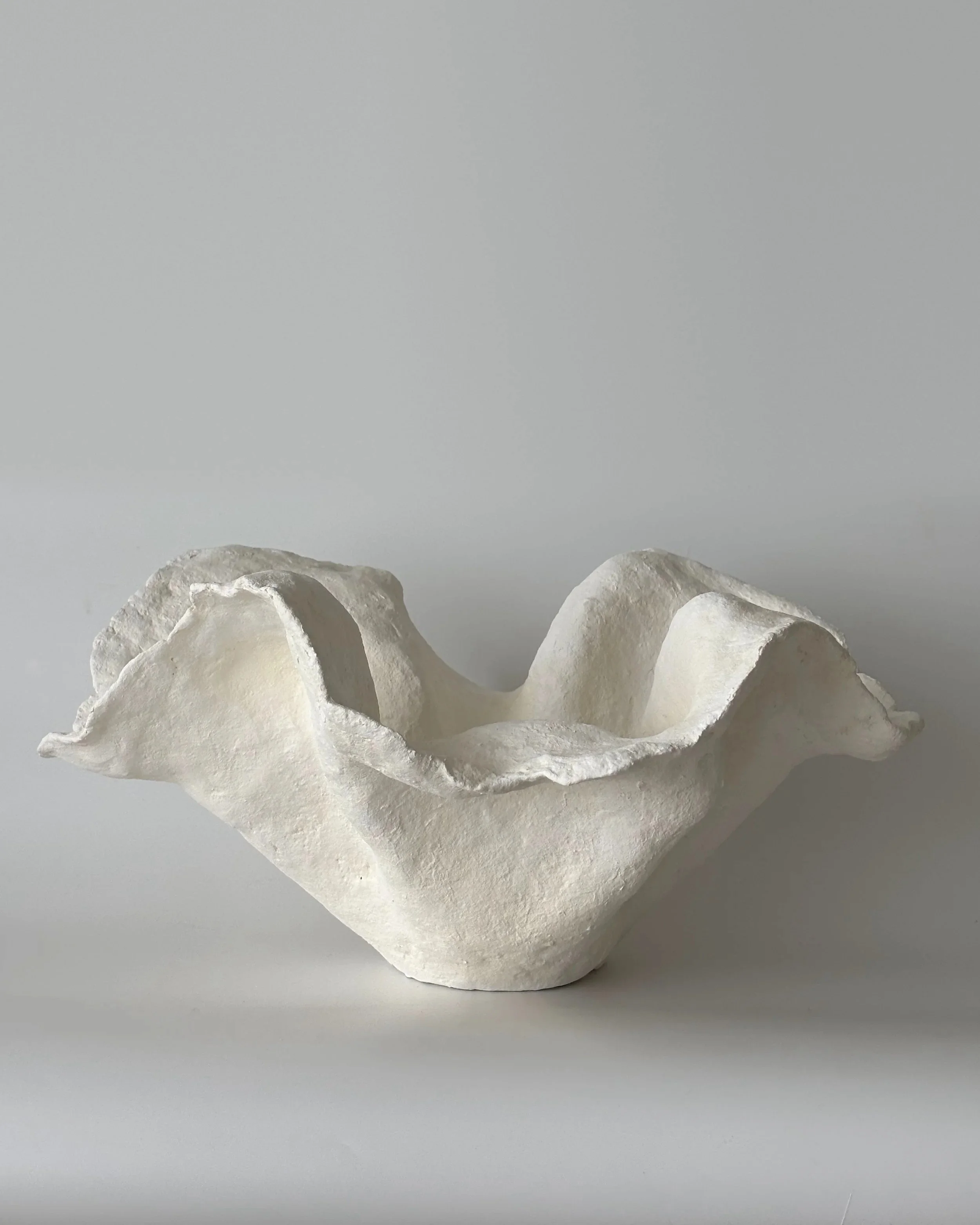 Handkerchief Bowl N.33, handmade paper clay bowl, another angle. Papier Atelier London