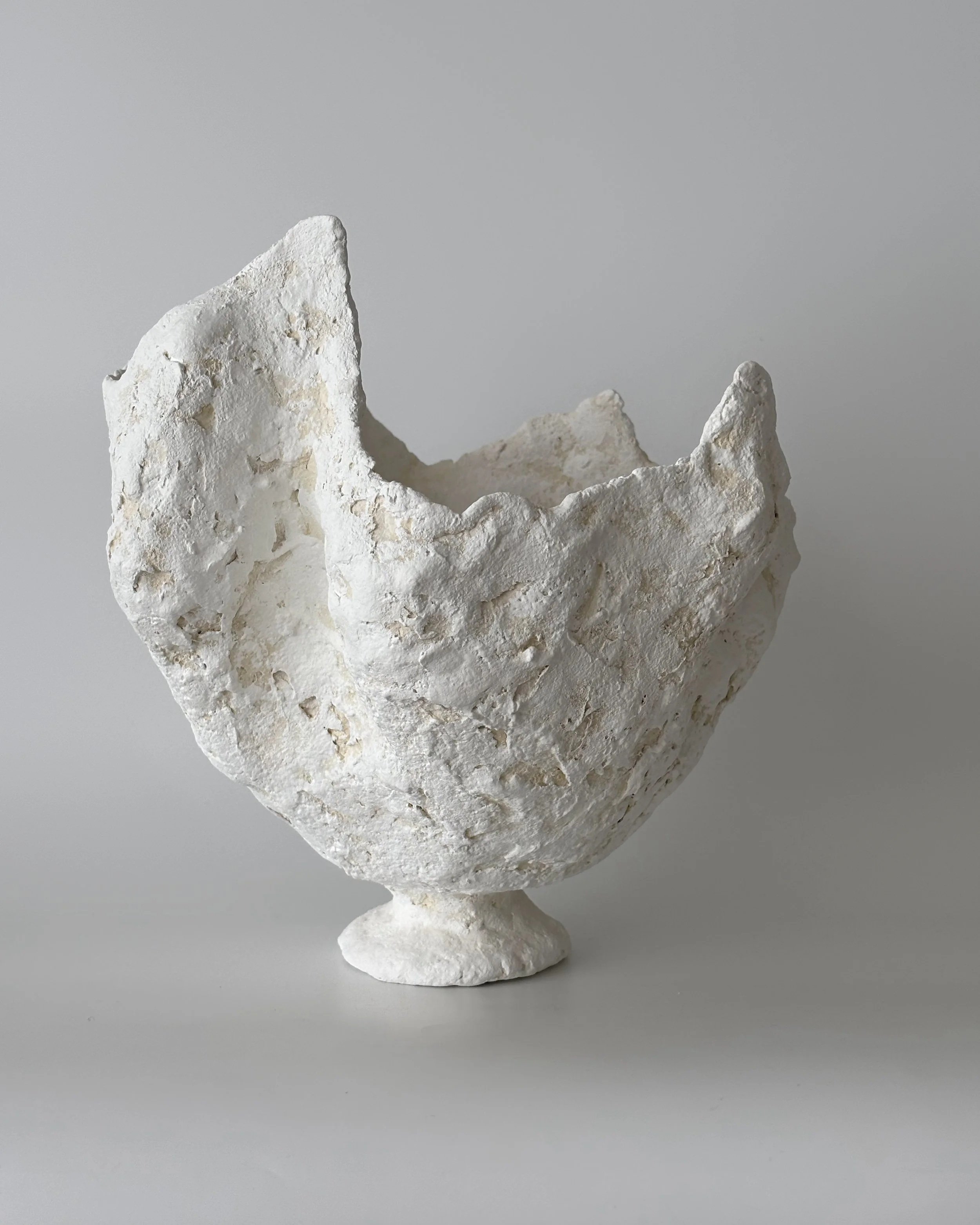 Petal Vase N.29, handmade paper clay vase, surface detail. Papier Atelier London