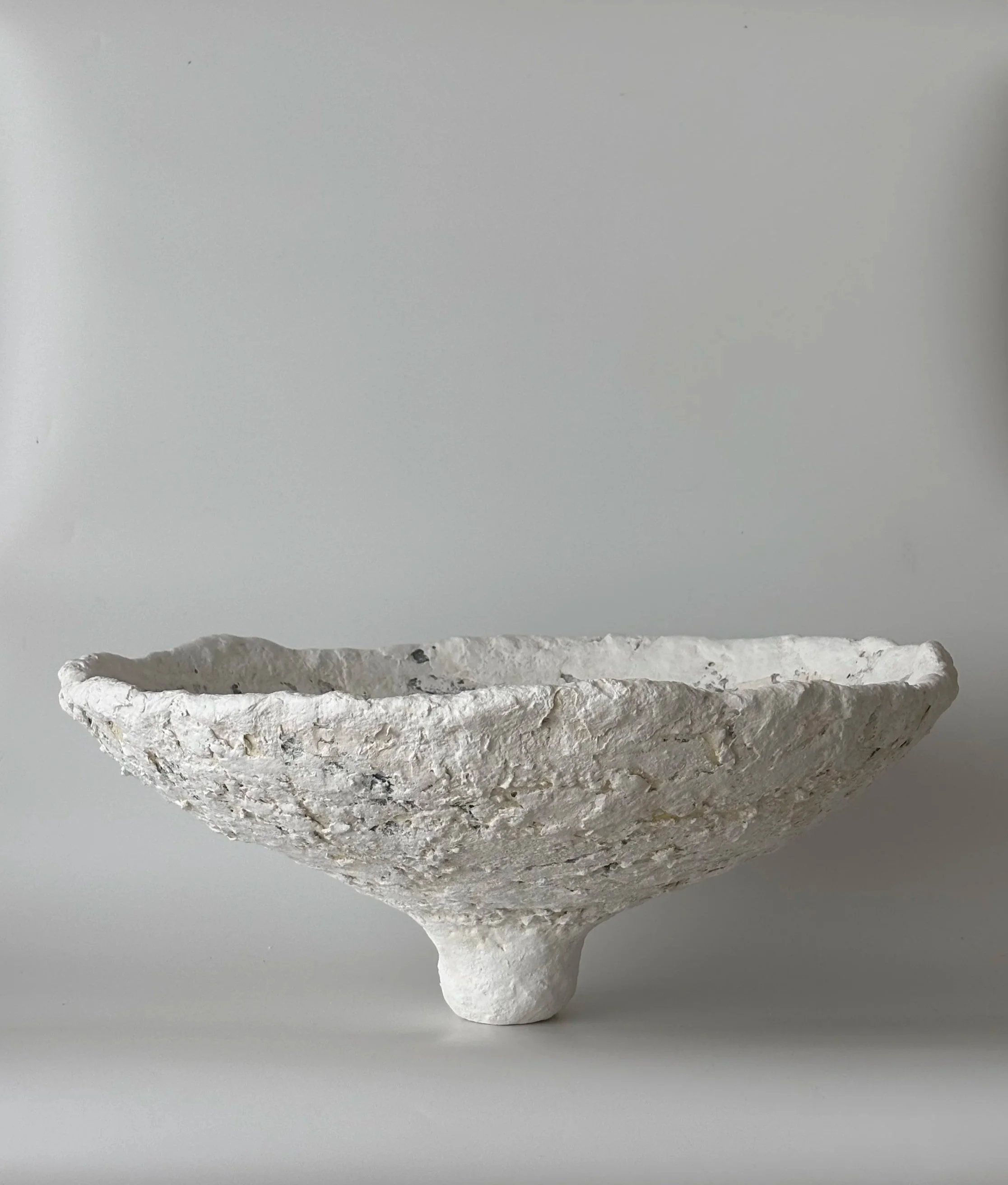 Large Bowl N.34, handmade paper clay bowl, another angle. Papier Atelier London